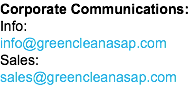 Corporate Communications:
Info:
info@greencleanasap.com
Sales:
sales@greencleanasap.com